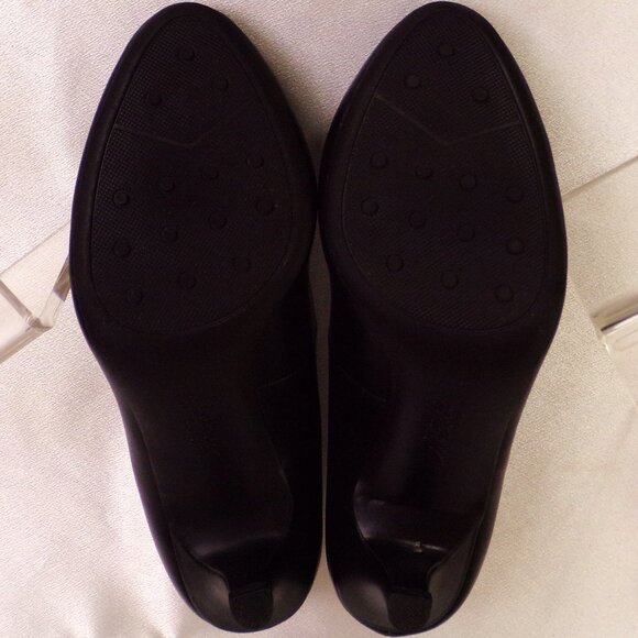 LIFESTRIDE SOFT SYSTEM size 7W PARIGI black mid-heel pumps cushioned insoles - Picture 14 of 15